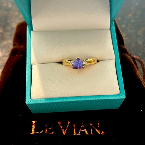 Levian Jewelry - LeVian tanzanite and diamond yellow gold ring.